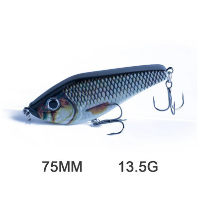Hanlin Glide Jerkbait 75/90/120/150/mm Populārs Pike Hard Jerk Bait Crankbait Muskie Lures Makšķerēšanas mānekļi Voblera Bass Tackle