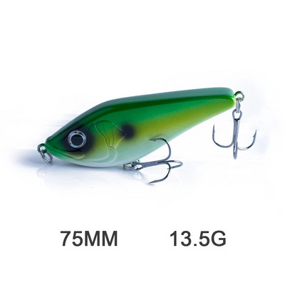 Hanlin Glide Jerkbait 75/90/120/150/mm Populārs Pike Hard Jerk Bait Crankbait Muskie Lures Makšķerēšanas mānekļi Voblera Bass Tackle
