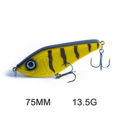 Hanlin Glide Jerkbait 75/90/120/150/mm Populārs Pike Hard Jerk Bait Crankbait Muskie Lures Makšķerēšanas mānekļi Voblera Bass Tackle