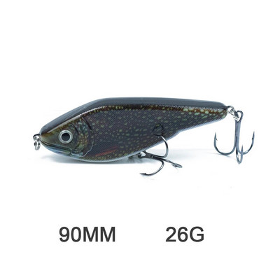 Hanlin Glide Jerkbait 75/90/120/150/mm Populārs Pike Hard Jerk Bait Crankbait Muskie Lures Makšķerēšanas mānekļi Voblera Bass Tackle