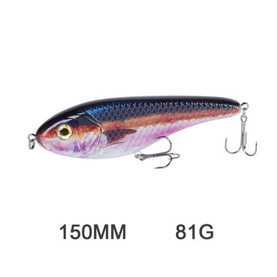 Hanlin Glide Jerkbait 75/90/120/150/mm Populārs Pike Hard Jerk Bait Crankbait Muskie Lures Makšķerēšanas mānekļi Voblera Bass Tackle