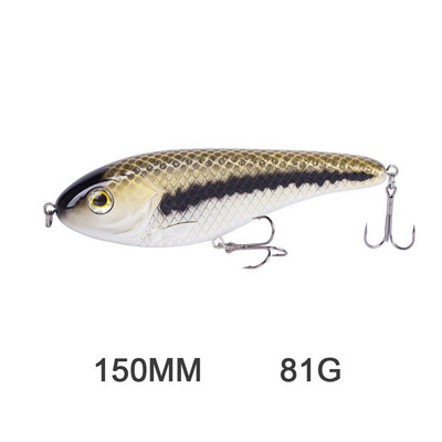 Hanlin Glide Jerkbait 75/90/120/150/mm Populārs Pike Hard Jerk Bait Crankbait Muskie Lures Makšķerēšanas mānekļi Voblera Bass Tackle