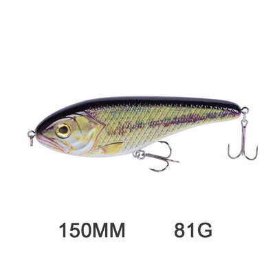 Hanlin Glide Jerkbait 75/90/120/150/mm Populārs Pike Hard Jerk Bait Crankbait Muskie Lures Makšķerēšanas mānekļi Voblera Bass Tackle
