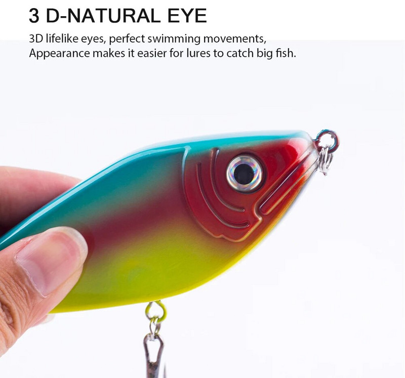 Hanlin Glide Jerkbait 75/90/120/150/mm Populārs Pike Hard Jerk Bait Crankbait Muskie Lures Makšķerēšanas mānekļi Voblera Bass Tackle