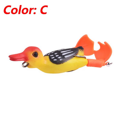 Topwater Ducking Silikona makšķerēšanas mānekļi 9cm 11,5g Bass Frog Double Propeller Flipper Duck Vobleri mākslīgās gumijas ēsma