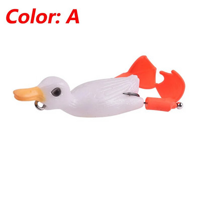 Topwater Ducking Silikona makšķerēšanas mānekļi 9cm 11,5g Bass Frog Double Propeller Flipper Duck Vobleri mākslīgās gumijas ēsma