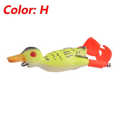Topwater Ducking Silikona makšķerēšanas mānekļi 9cm 11,5g Bass Frog Double Propeller Flipper Duck Vobleri mākslīgās gumijas ēsma