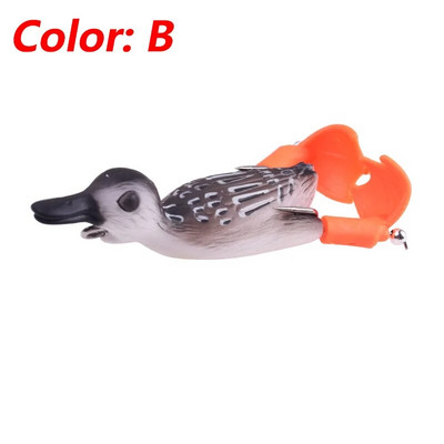 Topwater Ducking Silikona makšķerēšanas mānekļi 9cm 11,5g Bass Frog Double Propeller Flipper Duck Vobleri mākslīgās gumijas ēsma