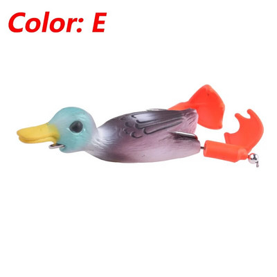 Topwater Ducking Silikona makšķerēšanas mānekļi 9cm 11,5g Bass Frog Double Propeller Flipper Duck Vobleri mākslīgās gumijas ēsma