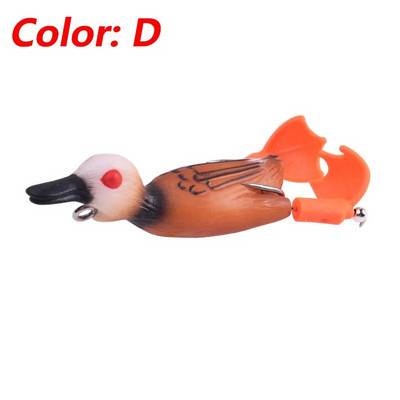 Topwater Ducking Silikona makšķerēšanas mānekļi 9cm 11,5g Bass Frog Double Propeller Flipper Duck Vobleri mākslīgās gumijas ēsma