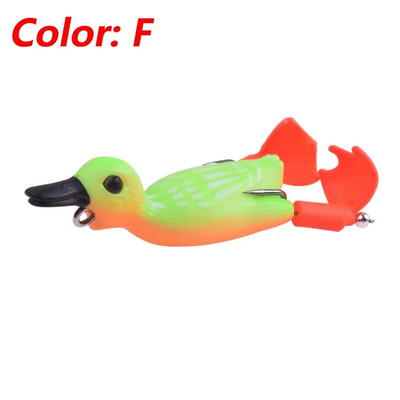 Topwater Ducking Silikona makšķerēšanas mānekļi 9cm 11,5g Bass Frog Double Propeller Flipper Duck Vobleri mākslīgās gumijas ēsma