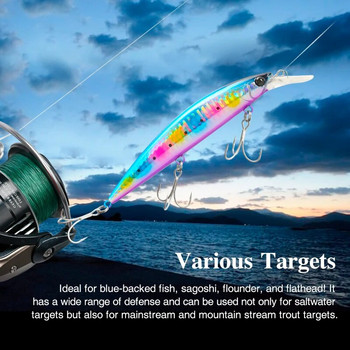 TSURINOYA 110mm 37g Βαρύ Βάρος Sea Fishing Lure Max 80m Ultra Long Casting Sinking Minnow WIZARD 110S Artificial Hard Baits