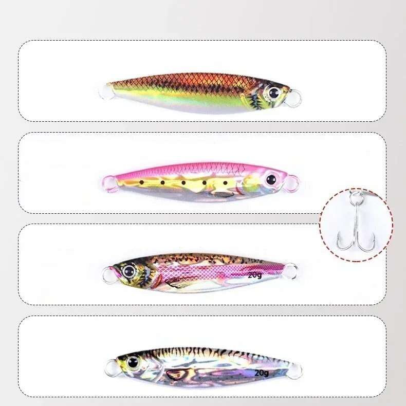 Merepüük Slow Jig Metal Jigging Lusikas Laser Tehissööt Paadiga Kalapüügi Jig 3D Prindiga landid Super Hard Fish Fishing Lures