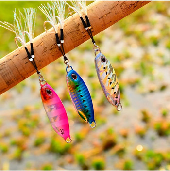 Big Jig Fishing Lure Weights 10-50g Fishing Jigs Saltwater Lures Metal Bass Jig Isca Artificial Fake Fish Glitter Holographic