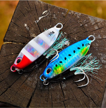 Big Jig Fishing Lure Weights 10-50g Fishing Jigs Saltwater Lures Metal Bass Jig Isca Artificial Fake Fish Glitter Holographic
