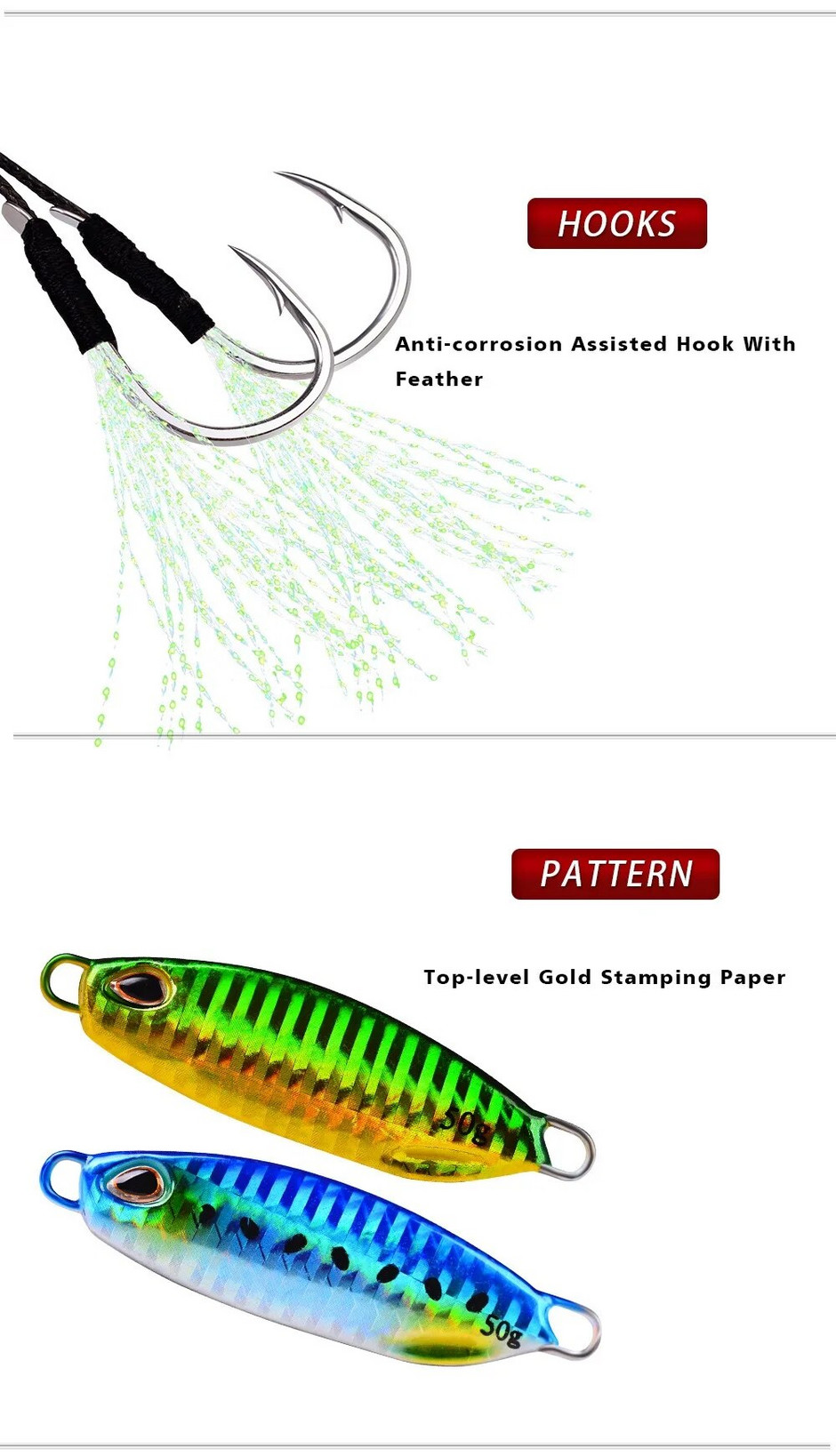 Big Jig Fishing Lure Weights 10-50g Fishing Jigs Saltwater Lures Metal Bass  Jig Isca Artificial