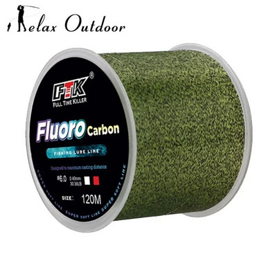 120 m fluoroglekļa makšķerēšanas aukla, neredzamā neilona makšķerēšanas aukla, raibums 0,20 mm-0,60 mm