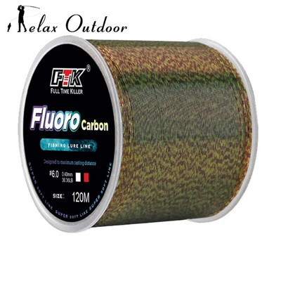 120 m fluoroglekļa makšķerēšanas aukla, neredzamā neilona makšķerēšanas aukla, raibums 0,20 mm-0,60 mm