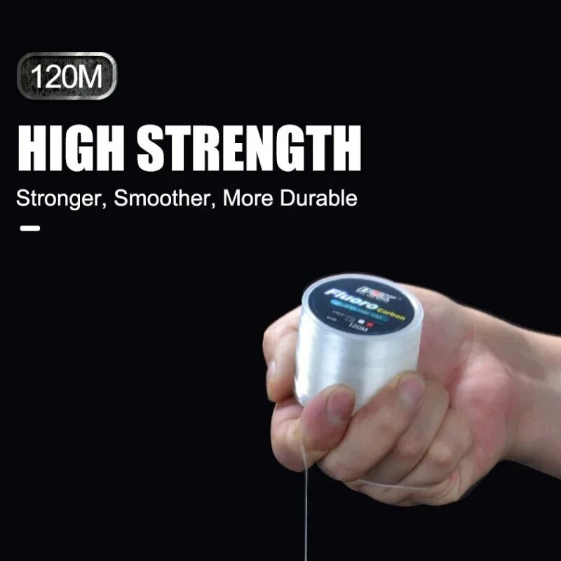 120 m fluoroglekļa makšķerēšanas aukla, neredzamā neilona makšķerēšanas aukla, raibums 0,20 mm-0,60 mm