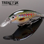 TREHOOK 6cm 10g Black Minnow Trout Mamci za ribolov Tvrdi plutajući vobler Crankbait Jerkbait Umjetni mamac za pecanje bas pastrva