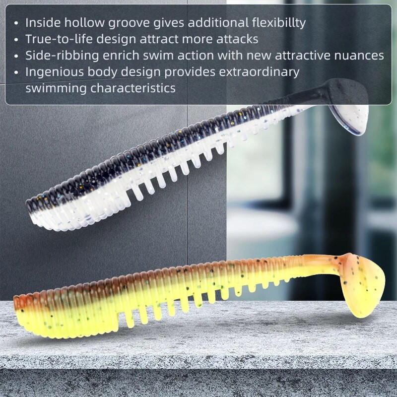 MEREDITH Awaruna Fishing Lures 8cm 9,5cm 13cm Τεχνητά Δολώματα Wobblers Soft Lures Shad Carp Silicone Fishing Soft Baits