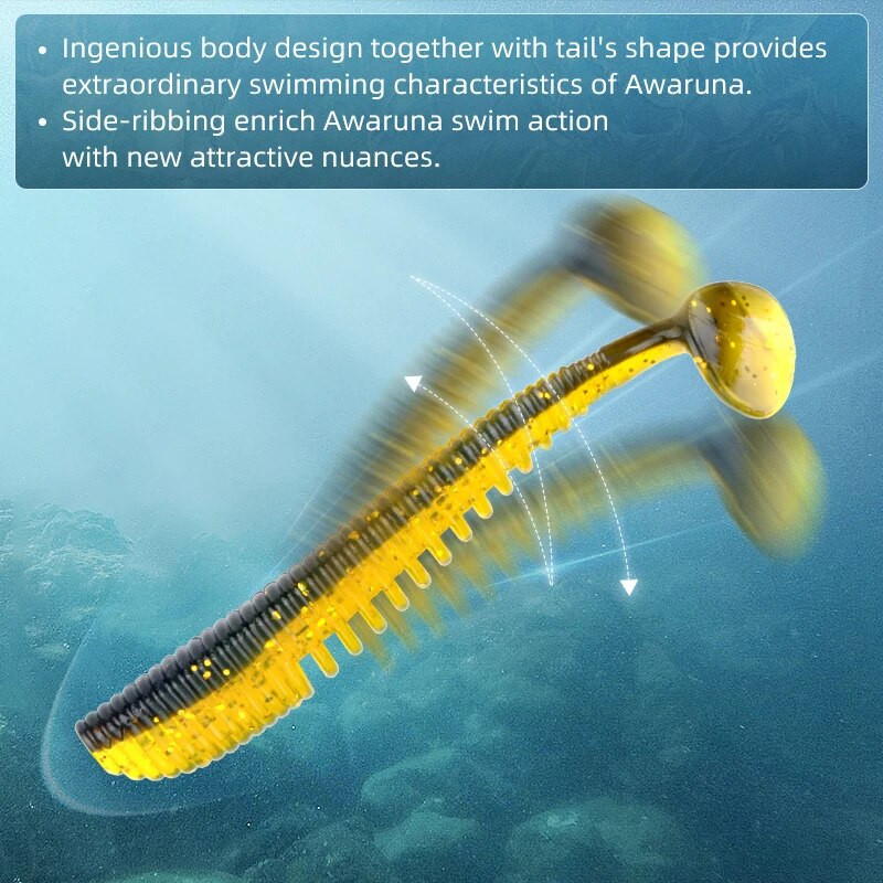 MEREDITH Awaruna Fishing Lures 8cm 9,5cm 13cm Τεχνητά Δολώματα Wobblers Soft Lures Shad Carp Silicone Fishing Soft Baits