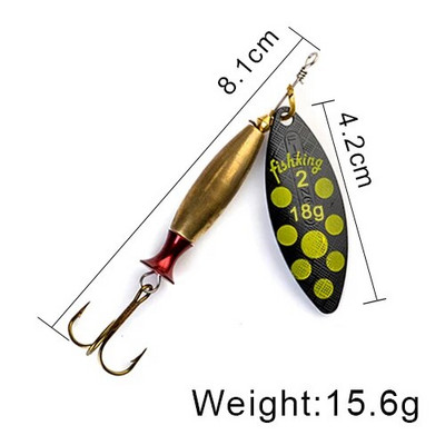 FISH KING Spinner Lure Bait Long Cast 18g 24g Spoon Lures līdakas Metāla zvejas māneklis Bass Hard Bait with Hooks