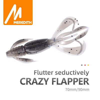 MEREDITH Crazy Flapper mamci za pecanje 70mm 90mm mekani mamac za pecanje Mekani silikonski mamci Shrimp Bass Peche Gear Ribolovni pribor