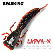 BEARKING Larva Soft Lures 50mm 75mm 100mm mākslīgie mānekļi Makšķerēšanas tārps Silikona Bass Pike Minnow Swimbait Jigging Plastmasas ēsmas