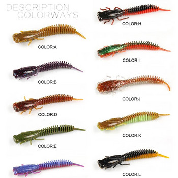 BEARKING Larva Soft Lures 50mm 75mm 100mm Artificial Lures Fishing Worm Silicone Bass Pike Minnow Swimbait Jigging Plastic Baits