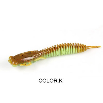 BEARKING Larva Soft Lures 50mm 75mm 100mm mākslīgie mānekļi Makšķerēšanas tārps Silikona Bass Pike Minnow Swimbait Jigging Plastmasas ēsmas