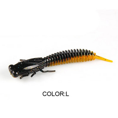 BEARKING Larva Soft Lures 50mm 75mm 100mm mākslīgie mānekļi Makšķerēšanas tārps Silikona Bass Pike Minnow Swimbait Jigging Plastmasas ēsmas