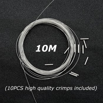 10M 7 Strands 5LB-200LB Nylon Coated Trace Wire Braided Steel Wire Leader Coating Jigging Fish Line Sea Fishing Rigs Αξεσουάρ