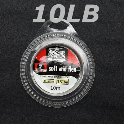 10M 7 Strands 5LB-200LB Nylon Coated Trace Wire Braided Steel Wire Leader Coating Jigging Fish Line Sea Fishing Rigs Αξεσουάρ