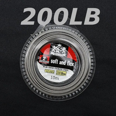 10M 7 Strands 5LB-200LB Nylon Coated Trace Wire Braided Steel Wire Leader Coating Jigging Fish Line Sea Fishing Rigs Αξεσουάρ