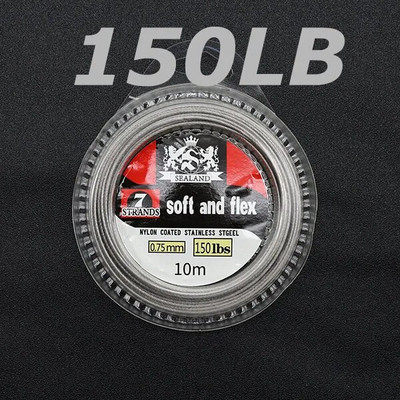 10M 7 Strands 5LB-200LB Nylon Coated Trace Wire Braided Steel Wire Leader Coating Jigging Fish Line Sea Fishing Rigs Αξεσουάρ