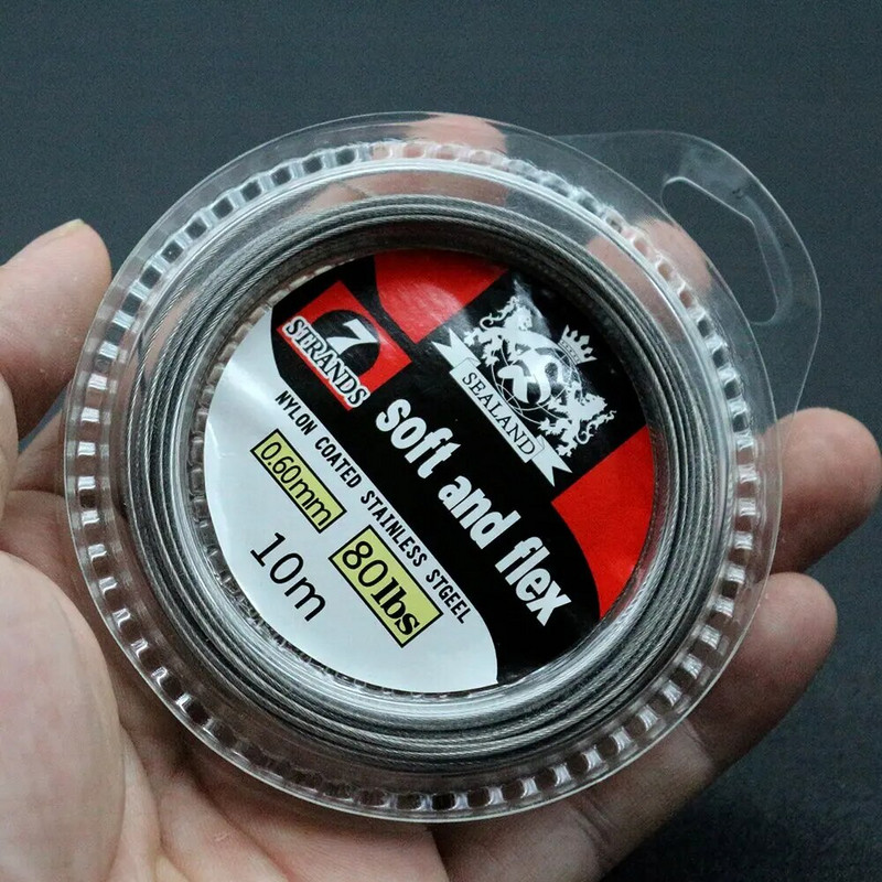 10M 7 kiudu 5LB-200LB Nailonkattega jälitraadiga punutud terastraadi juhtkate Jigging kalaõnge merepüügi platvormide tarvikud