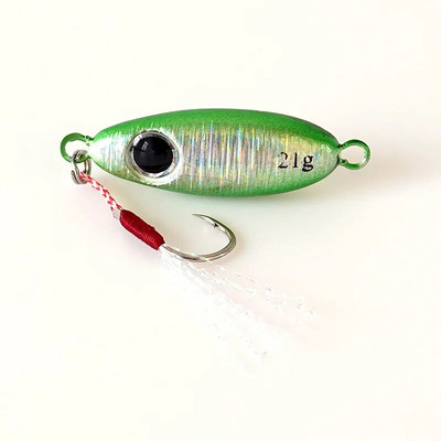 1GAB mikrometāla džigas makšķerēšanas mānekļi 5,5 g/7,5 g/10 g/14 g/17 g/21 g krasta liešanas karote, mākslīgā ēsma.