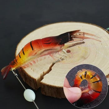 7τμχ/παρτίδα 8cm 5g Silicon Shrimp Fishing Lure Luminous Soft Fishing Lures Mixed Color Artificial Grimp Bait Pesca Sabiki Rig YE96