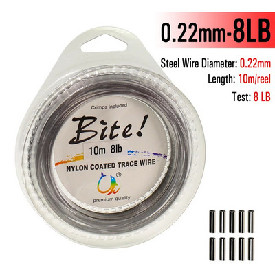 ICERIO 10m anti-coroziune acoperit cu nailon 7 fire de oțel țesătură sârmă 5lb~200lb Rigs Jigging Naluci Pescuit Leader Line