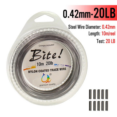ICERIO 10m anti-coroziune acoperit cu nailon 7 fire de oțel țesătură sârmă 5lb~200lb Rigs Jigging Naluci Pescuit Leader Line