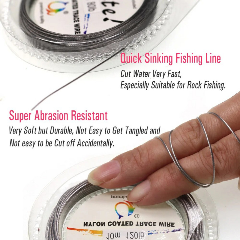 ICERIO 10 m antikorozivno presvučena najlonom 7 niti čelična žica 5 lb ~ 200 lb oprema za vabljenje za vabljenje Ribolovno uže