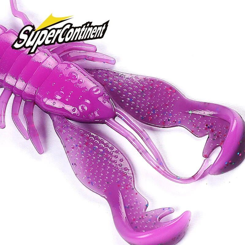 Supercontinent Filet Craw 40mm/15gb 70mm/6gb Soft Lure Makšķerēšanas mānekļi garneļu omāri Mīkstas plastmasas mānekļi zvejas mānekļiem
