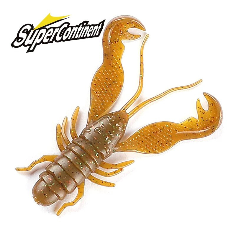 Supercontinent Filet Craw 40mm/15gb 70mm/6gb Soft Lure Makšķerēšanas mānekļi garneļu omāri Mīkstas plastmasas mānekļi zvejas mānekļiem