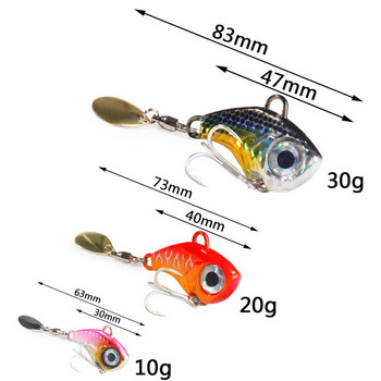Въртяща се метална VIB вибрационна стръв Spinner Spoon Jig Риболовни примамки 10g 20g 30g изкуствени твърди примамки пайети Pesca Lure