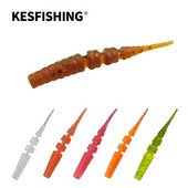 KESFISHING Jig Worm Lures Polaris 42mm Pesca Bass Forele Ziemas zemledus makšķerēšanas injekcijas sāļi un smaržas Bezmaksas piegāde Mīkstās ēsmas