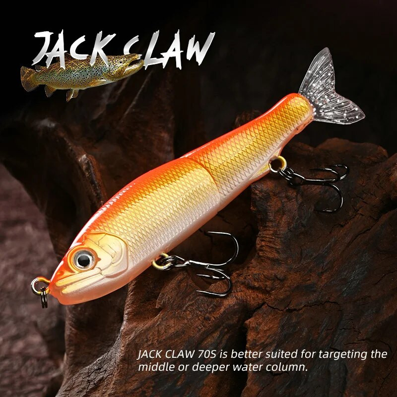 BLUX JACK CLAW 70S Joint Swimbait 70mm 4.6g Minnow Wobbler tonući mamac za pecanje Umjetni tvrdi mamac za štuku bas pastrvu