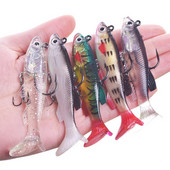 5vnt/Lot Jig Hook Silikoninis minkštas masalo rinkinys Swimbait 7,5cm 12g Žvejybos vobleriai Dirbtiniai guminiai masalai lydekų ešerių masalo reikmenims