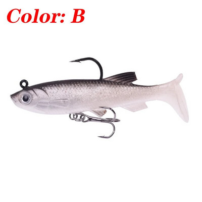 5vnt/Lot Jig Hook Silikoninis minkštas masalo rinkinys Swimbait 7,5cm 12g Žvejybos vobleriai Dirbtiniai guminiai masalai lydekų ešerių masalo reikmenims