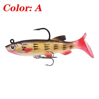 5vnt/Lot Jig Hook Silikoninis minkštas masalo rinkinys Swimbait 7,5cm 12g Žvejybos vobleriai Dirbtiniai guminiai masalai lydekų ešerių masalo reikmenims